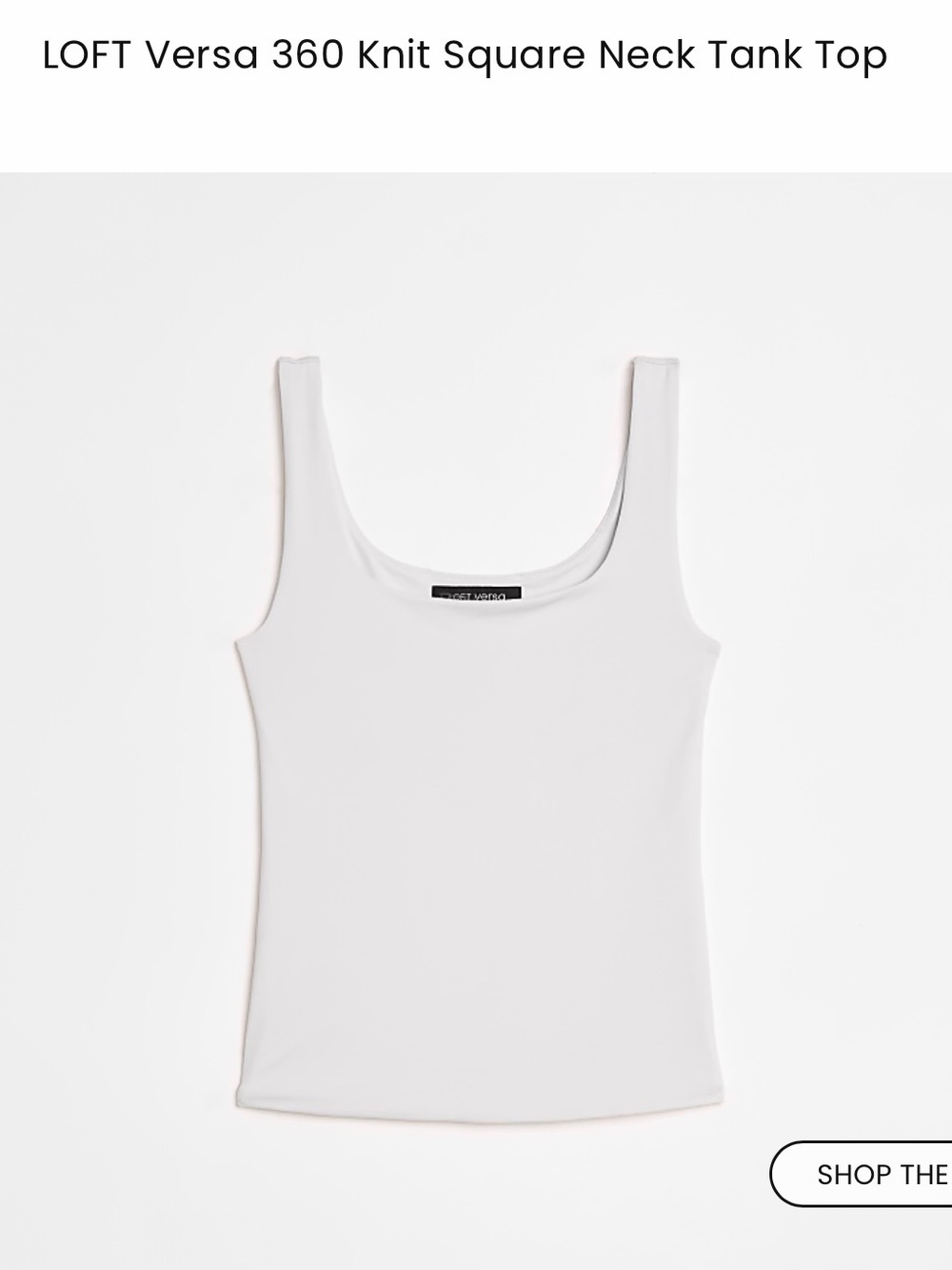 LOFT Versa White Square Neck Knit Tank Top and Skirt